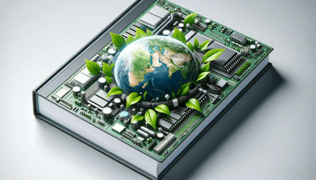 decorative image of technology and ecology on a book